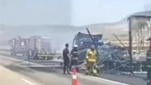Gaziantep'te Tır Yangını Meydana Geldi