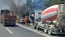 TEM Otoyolu Kumburgaz'da Yangın Olayı