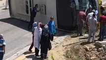 Bursa'da Halk Otobüsü Devrildi