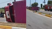 Huzurkent'te Kontrolden Çıkan TIR Devrildi
