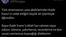 Cumhurbaşkanı Erdoğan'dan Taziye Mesajı