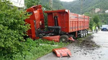 Giresun'da Kamyon Bahçeye Girdi
