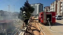 Bilecik'te Stadyum İnşaatında Yangın Çıktı