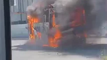 Arnavutköy’de Servis Minibüsü Yandı