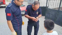 Çorum'da Sıkışan Kuş Kurtarıldı