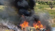 Kütahya'da Takla Atan Araç Yangın Çıkardı