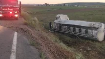 Bayburt'ta Tanker Devrildi, Sürücü Yaralandı