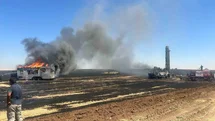 Şanlıurfa'da Sondaj Aracı Yangını