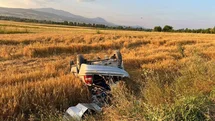 Bolu'da Tarlaya Uçan Araç Kazası