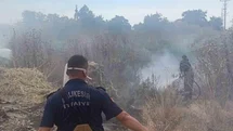 Susurluk'ta Saman Yangını Meydana Geldi