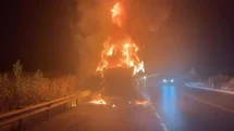 Denizli'de Tır Yangını