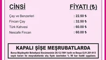 Bursa’da çay ve kahve fiyatlarına yüzde 30 zam