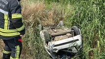 Burdur'da Otomobil Kanala Düştü