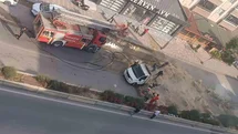 Yerköy'de Saman Yüklü Kamyon Yangını