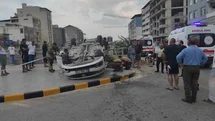 Hatay'da Takla Atan Otomobil Kazası