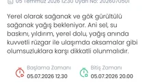 Denizli'de Kuvvetli Yağış Uyarısı