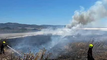 Burhaniye’de İşletme Bahçesinde Yangın
