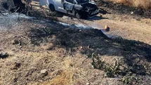 Manyas’ta yanan araçtan otluk alana sıçrayan yangın söndürüldü