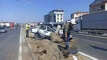 Bafra'da Otomobil Kazası Yaşandı