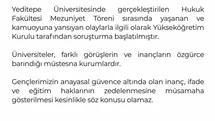 YÖK’ten Yeditepe Üniversitesinin mezuniyet törenindeki olaylara ilişkin soruşturma