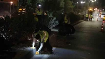 150 kişilik ekiple Emin Anter Bulvarı’nda gece mesaisi