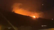 Erdek’te yüksek gerilim hattına yıldırım düşmesi sonucu yangın çıktı