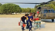 Kayalıklardan düşen doğa yürüyüşçüsü askeri helikopterle kurtarıldı