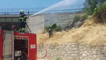 Hamsu Köprüsü’nde çıkan yangın söndürüldü