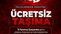 Büyükşehir’in toplu taşıma araçları 15 Temmuz’da Gaziantep Kart ile gün boyu ücretsiz ulaşım hizmeti verecek