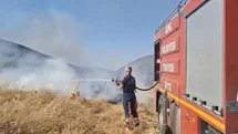 Anız yangınına ekiplerin müdahalesi sürüyor