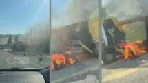 Mersin - Erdemli Otoyolunda Kuyuluk Civarında Seyir Halindeki Araç Yandı!