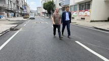 Vali Ziya Polat, Cumhuriyet Caddesi’ndeki yol çalışmalarını yerinde inceledi