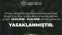Bingöl'de Ormanlık Alanlara Giriş Yasağı
