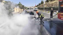 Mardin'de Seyir Halindeki Araç Yandı