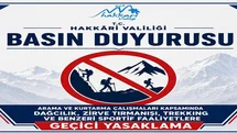 Hakkari'de Dağcılık Faaliyetleri Yasaklandı