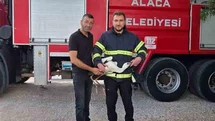 Çorum'da Mahsur Kalan Leylek Kurtarıldı