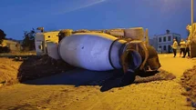 Kahramanmaraş’ta beton mikseri devrildi: 1 yaralı