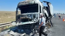 Konya'da Seyir Halindeki Tır Yangını