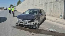 Lastiği Patlayan Araç Kaza Yaptı