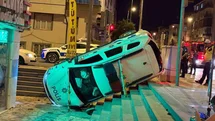 Kayseri'de Polis Aracı Yan Yattı