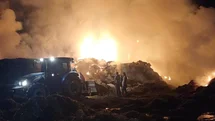 Saman balyaları alev topuna döndü