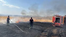 Siirt’te anız yangını itfaiye ve TOMA desteğiyle söndürüldü