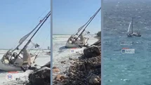 Erdemli Alata Kıyılarında Seyreden Yelkenli Kıyıya Vurdu!