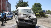 Samsun'da Minibüs Yangını