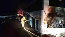 Balıkesir'de Otobüs Yangını