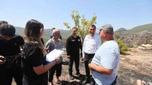 Muğla Büyükşehir Belediyesi’nden yangın bölgesinde hasar tespiti çalışması