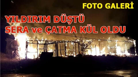 Fotoğraflarla Düşen Yıldırımın Neden Olduğu Yangın