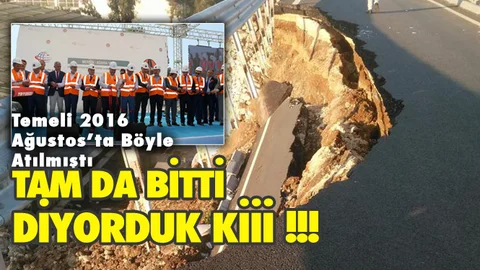 Liman-Hal Köprülü Kavşağı Tam Bitti Derken, Yağmur Sonrası Bir Noktada Çökme Oldu