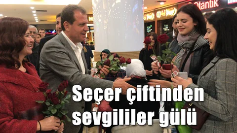 Seçer çiftinden sevgililer gülü