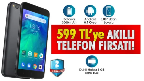 599 TL'ye Akıllı Telefon